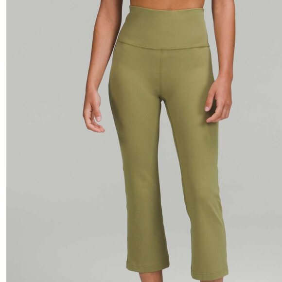 NWT Lululemon Groove Super-High-Rise Crop 23" Bronze Green NULU SIZE 4 SUPER HR - Picture 2 of 4